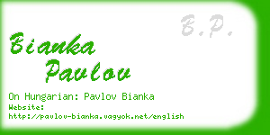 bianka pavlov business card